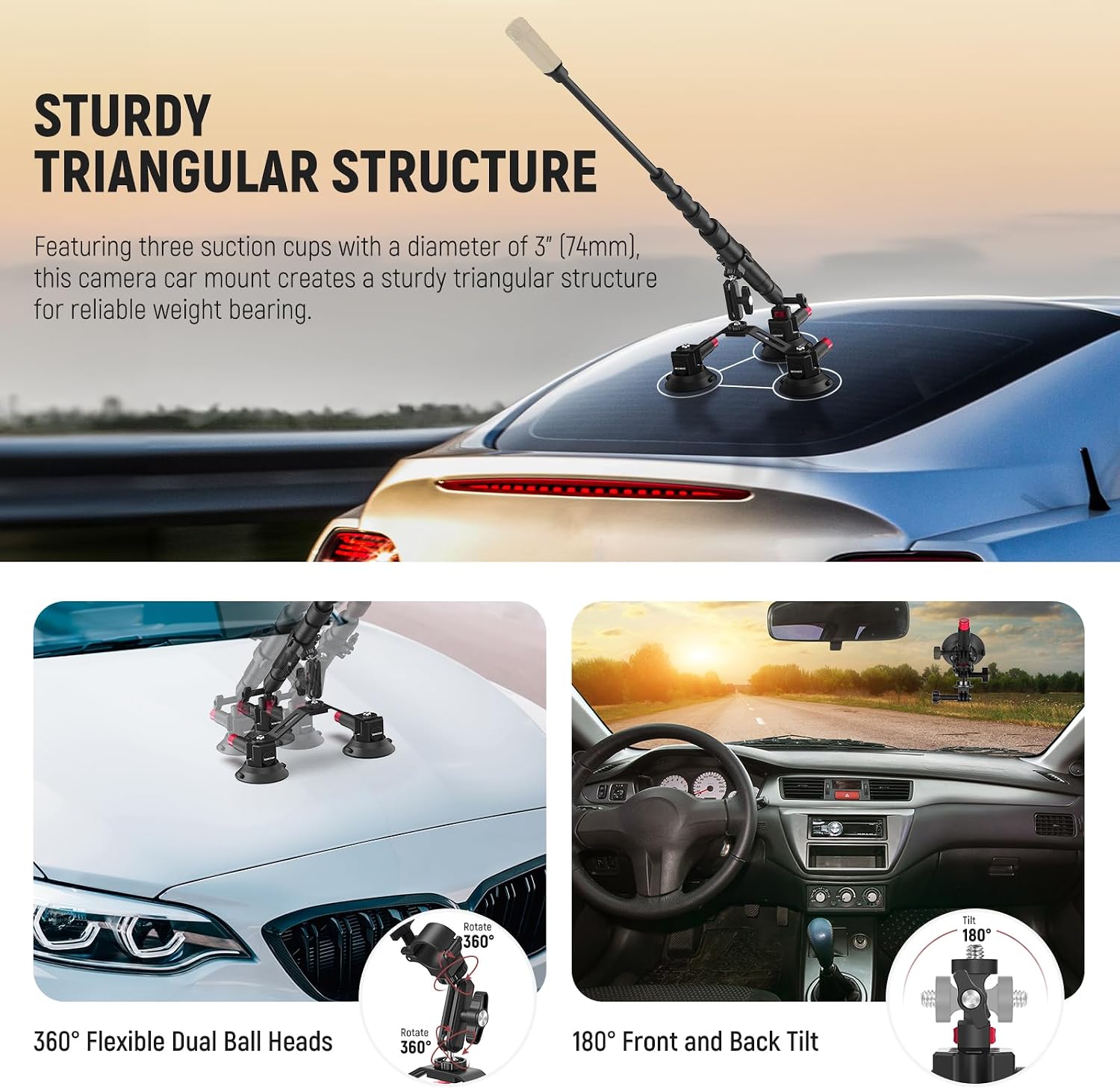 NEEWER Drievoudige Zuignap Aut - Insta360 Camera X4 recensie en prijs